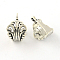 Flower Tibetan Style Alloy Tube Bails, Loop Bails, Cadmium Free & Lead Free, Antique Silver, 17x12x8mm, Hole: 2.5mm