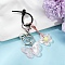 Acrylic Butterfly & Resin Flower Pendant Keychains, with Silicone Cable Zip Ties and Zinc Alloy Lobster Claw Clasps, Misty Rose, 100mm