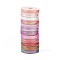 12 Rolls 12 Colors 6-Ply PET Polyester Cord, for Jewelry Making, Pink, 0.4mm, about 18~20m/roll, 1 roll/color