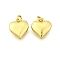 Brass Pendants, Heart Charms, Rack Plating, Lasting Plated, Cadmium Free & Lead Free, with Jump Ring, Real 18K Gold Plated, 10.5x9.5x3.5mm, Hole: 2mm