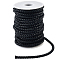 10M Round Braided PU Leather Cord, with Plastic Empty Spools, Black, 5.5mm, about 10.94 Yards(10m)/Set