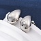 Rack Plating Brass Teardrop Stud Earrings, Platinum, 18x11.5mm