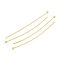 20G Brass Ball Head Pins, Cadmium Free & Nickel Free & Lead Free, Real 18K Gold Plated, 52x2x0.7mm, 21 Gauge