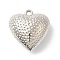 CCB Plastic Pendants, Heart, Platinum, 41.5x39x21.5mm, Hole: 3.5mm