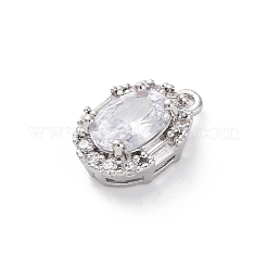 Латунные микропаве прозрачные подвески с фианитом&nbsp;KK-Z084-09P-01