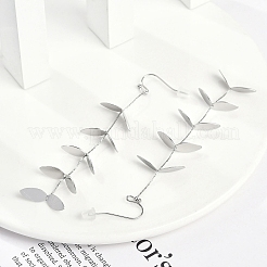 Серьги-гвоздики в форме листа из нержавеющей стали 304 для женщин&nbsp;EJEW-R008-02P
