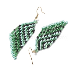 Серьга-гвоздик из нержавеющей стали 304 со стеклянным подвесом&nbsp;EJEW-MZ00176-03