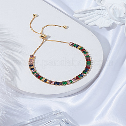 1шт латунные стразы бусины слайдер браслеты для женщин&nbsp;BJEW-LP0002-59G