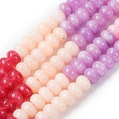 Нити градиентных бусин из натурального белого нефрита&nbsp;G-NH0006-A12-01