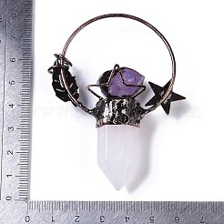 Большие подвески с ограненными заостренными пулями из натуральных кристаллов кварца&nbsp;G-B073-01R-03