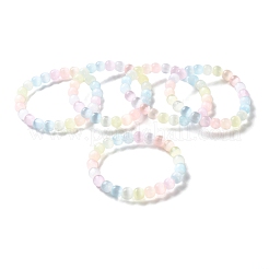 Браслеты из круглых бусин из окрашенного натурального селенита для женщин&nbsp;BJEW-G731-01B