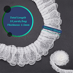 10 ярд двухслойного плиссированного шифона с цветочным кружевом&nbsp;OCOR-BC0005-27A