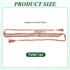 1 шт. хлопковые и льняные цветочные кружевные пояса с кисточками для талии и живота&nbsp;AJEW-GF0012-32B