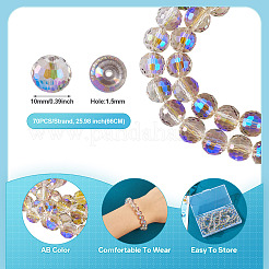 2 нить гальванических прозрачных стеклянных бусин&nbsp;EGLA-TA0001-34B