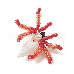 Подвески в виде краба из натуральной черной шпинели&nbsp;PALLOY-MZ01177-01