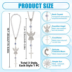 3 шт. подвеска в виде креста из сплава и стекла&nbsp;HJEW-DR00206