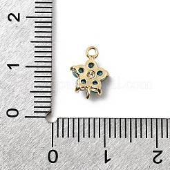 Подвески-подвески-цветочки из латуни с кубическим цирконием&nbsp;KK-H089-34G-04