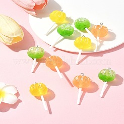 9 шт. 3-х цветные подвески из полупрозрачной смолы&nbsp;FIND-FS0002-90