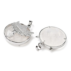 Плоские круглые подвески из натурального кварца&nbsp;G-G279-01P-06