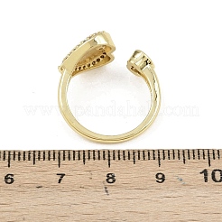 Открытые манжеты из латуни с микропаве и цирконием для женщин&nbsp;RJEW-K308-03B-G