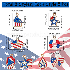 40шт 8 стиля подвески из сплава с эмалью&nbsp;ENAM-SC0004-67