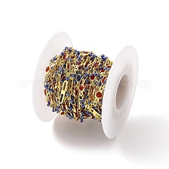 Настоящие овальные и плоские круглозвенные цепи из латуни с покрытием из 18-каратного золота&nbsp;CHC-F844-10D