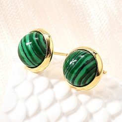 Латунные полукруглые серьги-гвоздики&nbsp;EJEW-Z124-03G