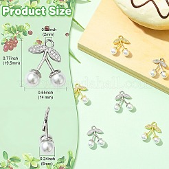 6шт 2 цвета латунные микропаве прозрачные кубические циркониевые подвески&nbsp;KK-CJ0003-19