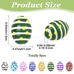 8 шт. 8-х цветные стеклянные бусины с имитацией нефрита&nbsp;GLAA-YW0005-72