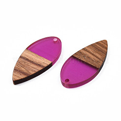 Подвески из прозрачной смолы и ореха&nbsp;RESI-N025-031-C05