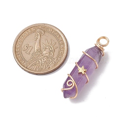 Подвески с двойным наконечником из натурального аметиста&nbsp;PALLOY-JF02672-01