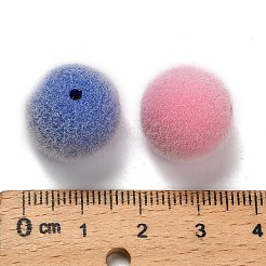 Флокированные непрозрачные акриловые бусины&nbsp;OACR-I026-01E