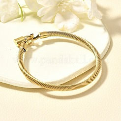 Витые браслеты из нержавеющей стали 304 для женщин&nbsp;BJEW-U021-06G