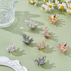 8 шт. 4-х цветные бусины из сплава со стразами&nbsp;FIND-ME0002-80