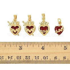 4 шт. 4 подвески из латуни и стекла&nbsp;KK-FS0001-83