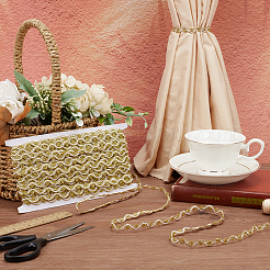 Волнистая кружевная лента из полиэстера длиной 19.5 м.&nbsp;OCOR-WH0100-02A