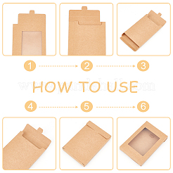 Прямоугольные бумажные коробки для печенья с прозрачным окном&nbsp;CON-WH0107-02A-01