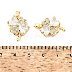 Клевер латунные микро проложить кубического циркония подвески&nbsp;KK-M325-13A-G