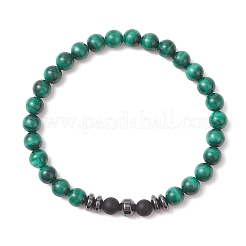 2 шт. браслет из натуральных окрашенных и подвергнутых термической обработке бусин черного агата&nbsp;BJEW-JB13435