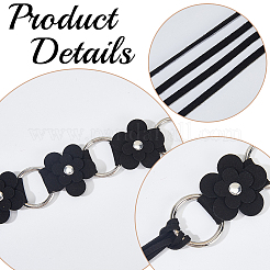 1 шт. искусственная кожа цветок латунное кольцо звено цепи пояса живота цепи для женщин&nbsp;AJEW-CL0001-49B