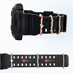 6 шт. 2 стиля стеклянных бусин декоративные кольца для ремешка для умных часов&nbsp;AJEW-CP0009-94B