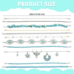 10 шт. синтетическая бирюза и латунная цепочка из сплава для бейсбольной кепки&nbsp;HJEW-YW00096