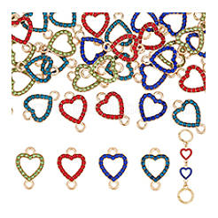 48 шт. 4-цветные подвески-коннекторы из сплава с микро-паве из стразов&nbsp;FIND-PH0027-22