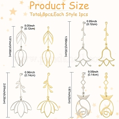 8 шт. 8 стиля ионного покрытия (IP) 201 подвески из нержавеющей стали&nbsp;STAS-YW0011-21