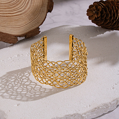 Браслеты-манжеты в винтажном стиле из нержавеющей стали 304 с широким открытым краем&nbsp;RD6268