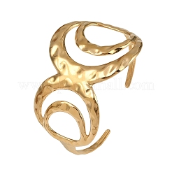 Полые браслеты-манжеты из нержавеющей стали 304 для женщин&nbsp;BJEW-L709-01G