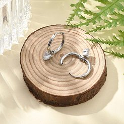 Серьги-кольца из нержавеющей стали 304 с микропаве из кубического циркония STAS-R004-03P-02