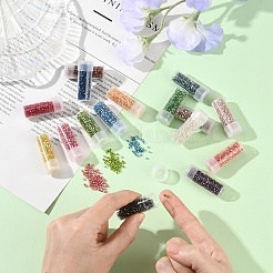 80 г 16-х цветных цилиндрических бусин&nbsp;SEED-YW0003-13