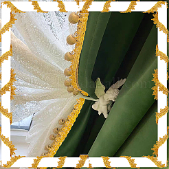 Блестящая кружевная лента из полиэстера&nbsp;OCOR-WH0080-34B