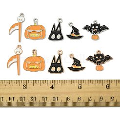 10шт 10 стиля хэллоуин тема сплава эмаль подвески&nbsp;ENAM-FS0003-84
